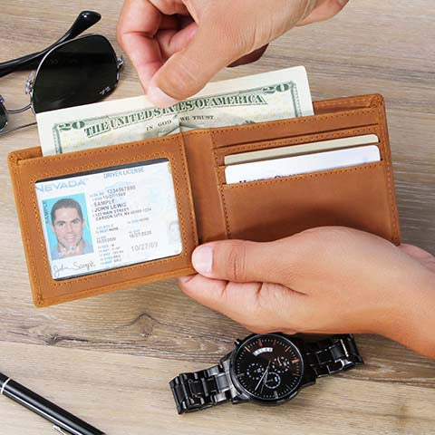To My Son Skies (Black) – Leather Wallet